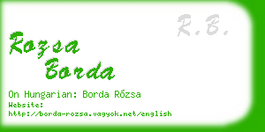 rozsa borda business card